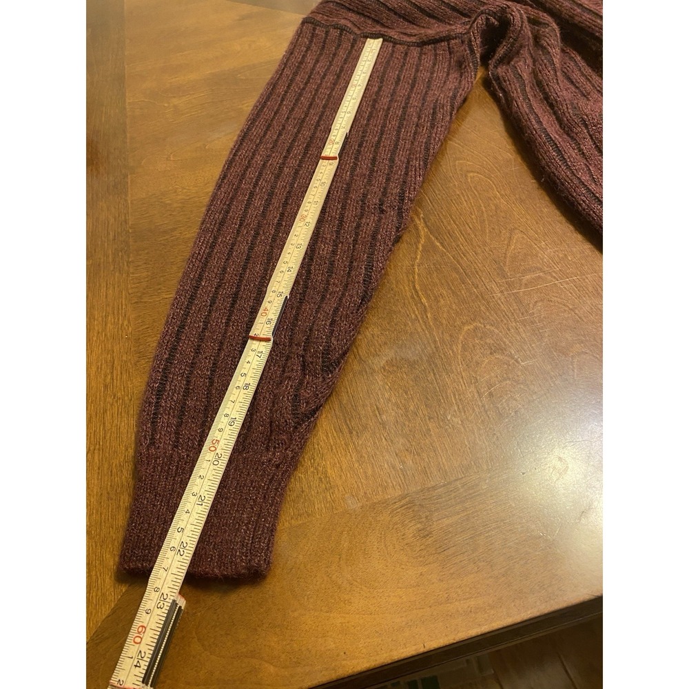 Vtg John Blair Cardigan Ribbed Button Up Size L Burgundy Grandpacore academia - Picture 5 of 6